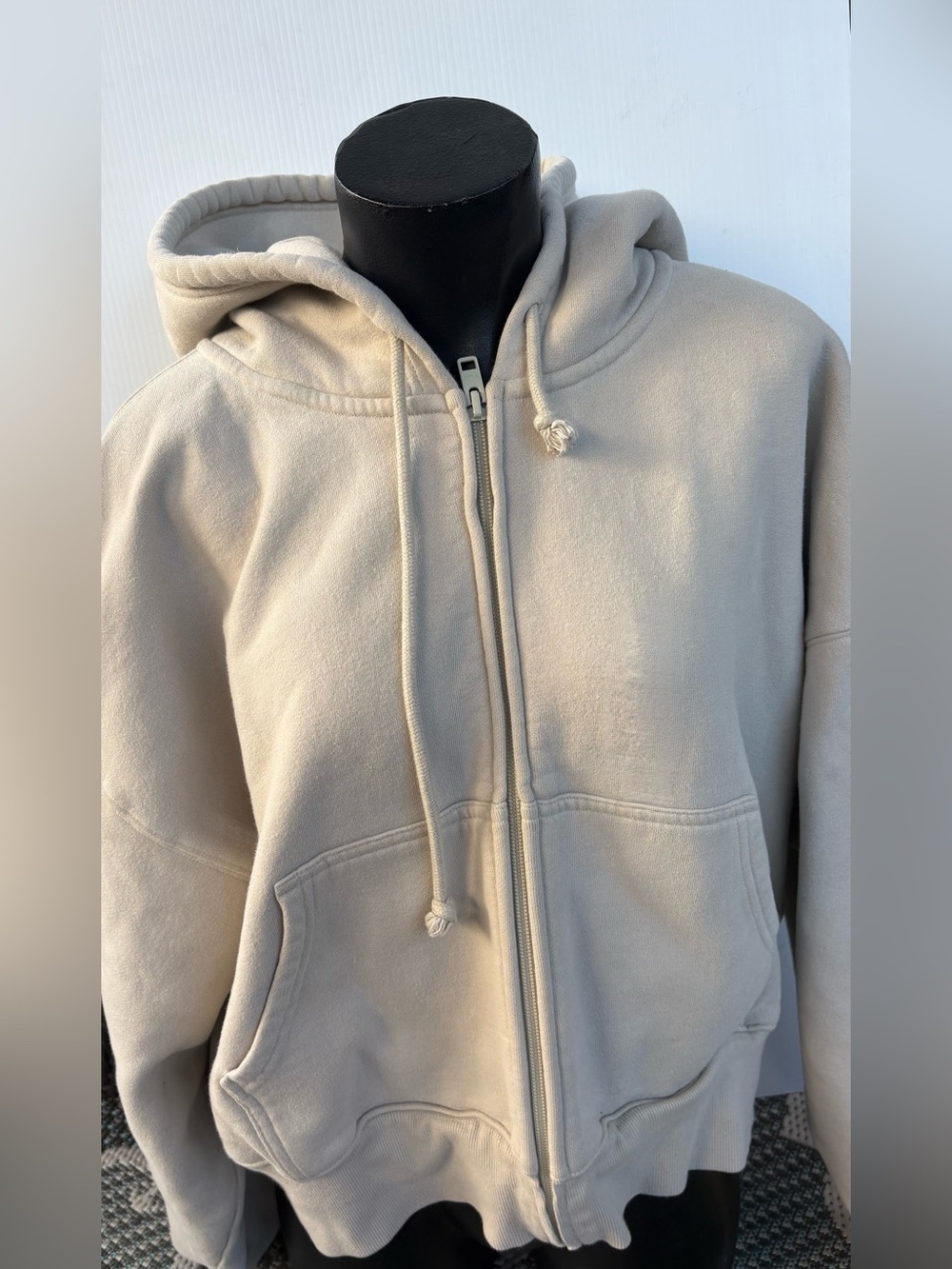 TNA Cozy Boyfriend fit zip up hoodie -cropped